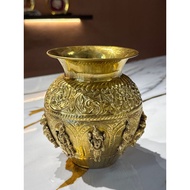 Handcrafted Brass Dasavatharam Kalasam / Engraved Temple Brass Pot