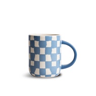 Byon Mug Liz Grid Pattern Blue/White