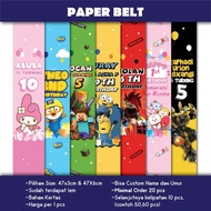 BENTO BELT ULTAH ANAK KARTUN PAPER BELT BENTO BELT PORORO TAYO BARBIE MINECRAFT RMY MELODY KUROMI CI