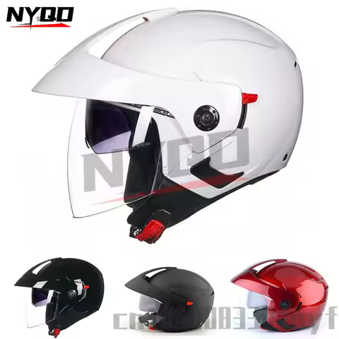 Motorcycle Helmet Open Face Dual Lens Moto Helmet Scooter Motorbike Helmet for Men Women S-XXL casco