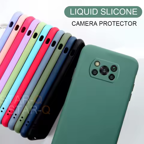 New Full Cover Liquid Silicone Phone Case For Xiaomi Poco X3 Nfc M2 F2 Pro X2 global Original Soft P