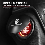 For Alphard Car Push Start Button Cover Metal Engine Start Stop Protection Cap for toyota Agh30 Agh2