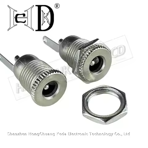 5pcs DC Socket DC099 Environmentally Friendly Thread Waterproof 5.5 * 2.1/2.5 DC Female Socket 10A H