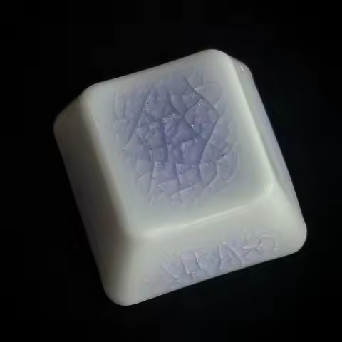 【One Key】Ice Crackle Ceramic Keycap, Q Row OEM Profile Blank Decorative Keycap, MX Cross Stem for Me