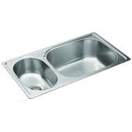 Franke FX-GEX620CSBLH Double Bowl Kitchen Sink. Also Available in FK-GEX620CSBRH (Small Bowl Right H