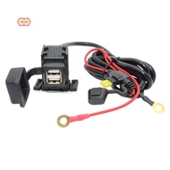 Motorcycle USB Charger Kit 4.2A Dual Port Socket Fuse O Ring Connector Waterproof for Smartphone/Tab