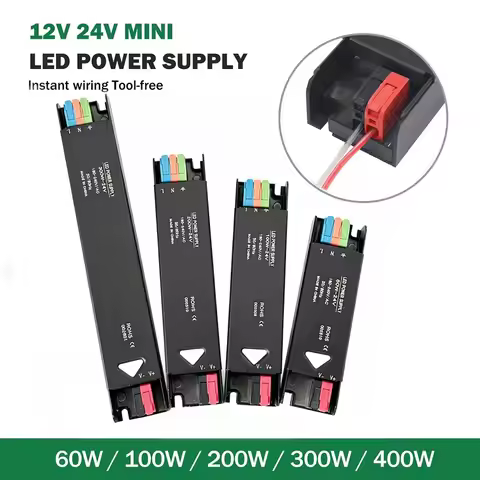 LED Transformer 12V 24V Transformer 60W 100W 200W 300W 400W Power Supply 110V 220V 230V AC to DC Ada