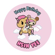 Pink unicorn personalized stickers (Tokidoki Unicorno &amp; Donutella inspired)