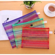Canvas Rainbow Colour Zipper Bag A6/A5/B5