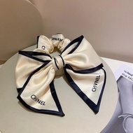 Nữ Nơ Trắng Đen Đầu Retro Hàn Quốc Satin In Chữ Mùa Hè Phụ Kiện Tóc Buộc Tóc Barrettes