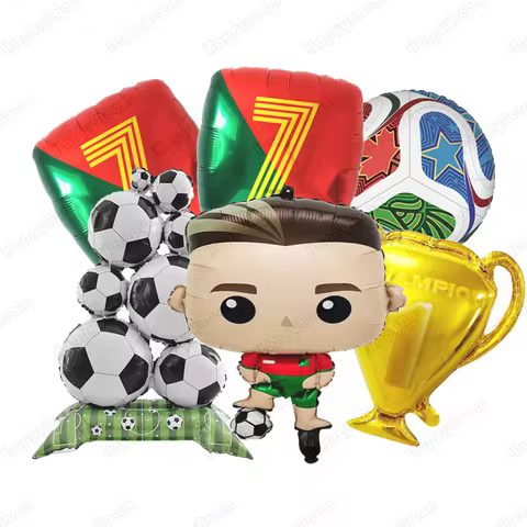 Cartoon Cr7 Football Theme Birthday Party Balloon Set Football Matches Party Decoration Cartoon Foot