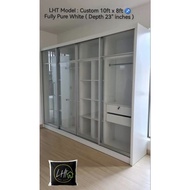LHT Model : Full Melamine Custom 12ft x 8ft ♐ 10ft x 8ft ♐Fully Pure White ( Depth 24" inches ) lht 