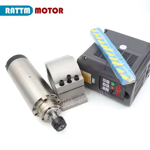 CNC 2.2Kw Air Cooled Spindle Motor 220V 8A 24000rpm ER20 Runout-off 0.01mm 4bearing & HY Inverter & 