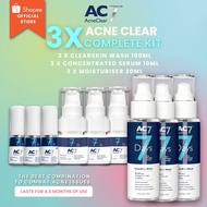 3x AC7D Acne Care Complete Kit (3xSerum 10ml + 3xMoisturiser 30ml + 3xClearSkin Wash 100ml)