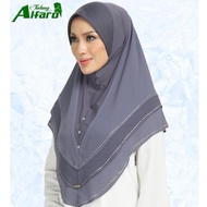 (Alfaro XL) Tudung Chiffon Batu 3 Layer Saiz XL Berdagu