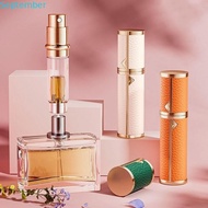 SEPTEMBER Bottom-filled Perfume Bottle, Luxury Aluminum 5ml Real Leather Spray Bottle, Gift Fragranc