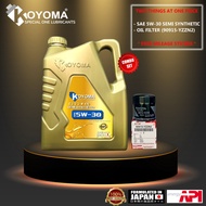 TOYOTA COLLORA CROSS 1.8 , ALTIS VIOS AVANZA , WISH 03y-08y OIL FILTER YZZN2 + KOYOMA 5W30 SEMI SYNT