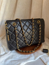 絕版中古包 超美Chanel Vintage經典菱格羊皮肩背包