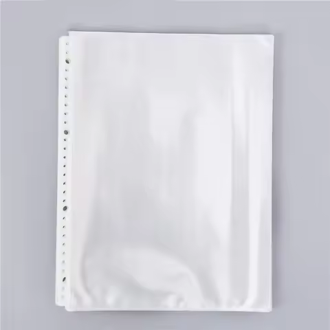 50pcs/pack A5 A4 Binder Index Page 20/30 Holes Protectors Transparent PVC Bag Portable File Folder C