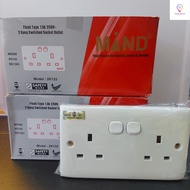 MIND 13A 250V 2 GANG SWITCH SOCKET OUTLET