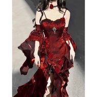 ✨Red Rose Dress lolita Fishtail Dress lolita Elegant Adult Dress