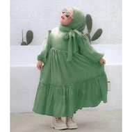 Arsyila Kids Shimer Santorini Fre HijabDress Anak 210 ThnDress Lebaran