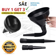 HITAM BUY 1 GET 3 - CARZKOOL CK888 FLEXIBLE OIL SOLAR GASOLINE FILTER CONTAINER BLACK SAEID FUNNEL