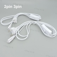 2pin 3pin hole ON/OFF Switch Cable T5 light Tube Power supply Charging Connection extension Wire Connector cord EU US Plug  SG7B