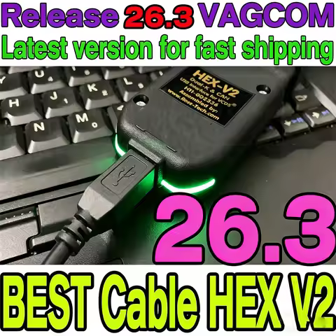 2026 HEX-V 2 VCDS VAG COM 25.3 VAGC0M 25.3.1 VCD HE X V2 USB Interface FOR VW AUDI Skoda Seat Unlimi