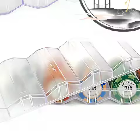 100 Chips Poker Chips Box Acrylic Fine Chips Transparent Box Casino Gambling Chips Storage Case With