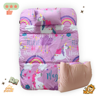 ที่นอนเด็กอนุบาล รุ่น พับง่าย ผ้าคอตตอน พร้อมหมอน 👉85X120x3 cm คลิปล็อค ที่นอนเด็กไปโรงเรียน DINODIN