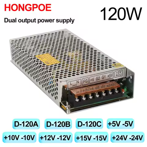 120W Dual Output Power supply 100-240VAC D-120A 120B 120C 5V 12V +5V 24V +12V-12V +15-15V +24V-24V I