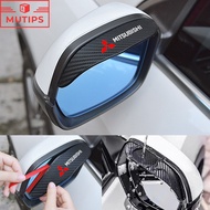 Mitsubishi 2Pcs/Set Car Carbon Fiber Side Rear View Mirror Rain Eyebrow Stickers Rainproof Cover For Xpander Cross Mirage G4 Lancer Outlander Pajero Montero Sport Strada Accessories