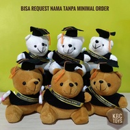 Promo 2024 Boneka Wisuda Teddy Bear Mini GRATIS Selempang Nama - Bear Wisuda Custom Nama