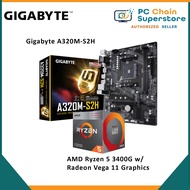 AMD Ryzen 5 3400G Processor w/ Radeon Vega 11 Graphics + Gigabyte A320M-S2H mATX motherboard support