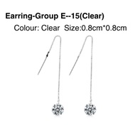 Crystal dangling diamond earring E15