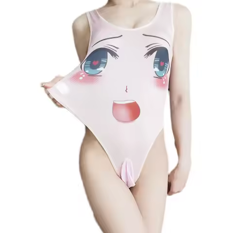 Sissy Outfits Pouch Peni Sheath Bodysuit Men Thong Leotard Japanese Anime Swimsuit Soft Smooth One P