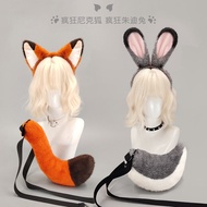 Holiday Animal Headband Fox Ball Party Performance Props Nick Fox Ear Headband Fox Tail Set BX9S