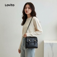 Lovito Refine Beg Galas Wanita Kasual dengan Gesper LFA104014