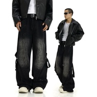 BAGGY JEANS WITH INK AND GWEN STRAPS - Y2K Menswear Men's Denim Wide Leg Pocket Jeans Y2K Jeans Bagg