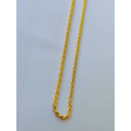 916 GOLD HOLLOW NECKLACE / RANTAI LEHER KOSONG EMAS 916-10PWA40