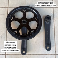 Crank Single Speed Alloy 48T 170mm Crank Set BB BOX