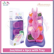 Autumnz EASY Breastmilk & Baby Food Storage Cups with Tray Bekas Simpan Susu Ibu & Makanan Bayi deng