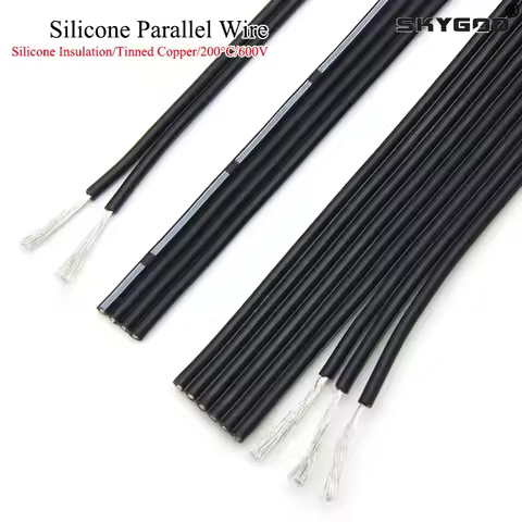 2/5/10M Silicone Parallel Wire 30 28 26 24 22 20AWG Multi-core 2P 4P 6P 8P 14P High Temperature Resi