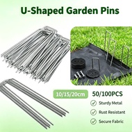 100Pcs Metal U Pins for Artificial Grass Weedmat Lawn Nails Mesh Pad U Nails Paku U