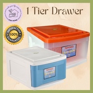 TOYOGO Stackable Drawer Box Laci Simpanan Plastik 1Tingkat Multipurpose Cabinet Drawer 1 Tier 1 Laye