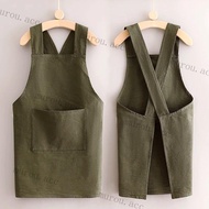 Cotton Linen Lace-Free Cross Apron Simple Breathable Cotton Linen Apron Kitchen Apron Custom Printed