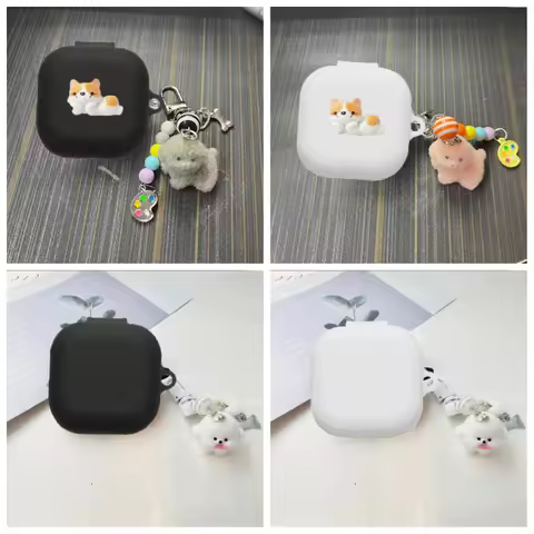 cartoon case cartoon Keychian Case for Anker Soundcore AeroFit 2Pro /A10 X10 / Note 3S /3i/Life A1 C