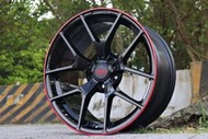 RSS_TR 18吋鋁圈 5X100 5X108 5X114 FOCUS ALTIS HRV CHR 特仕版 亮黑紅邊