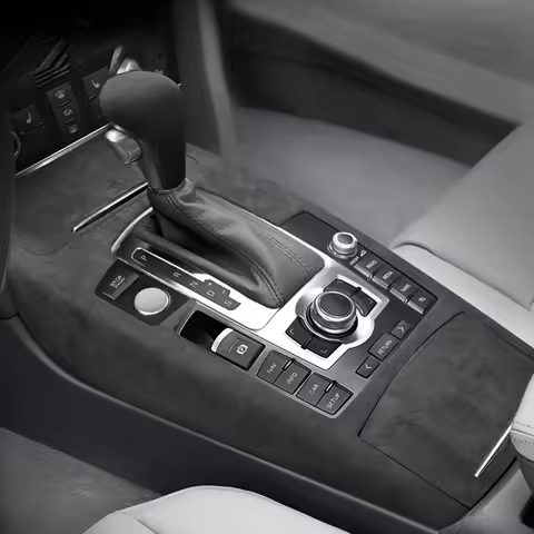 For LHD Audi A6 C6 2005 2006 2007 2008 2009 20210 2011 Suede Overlays Interior Trim Armrest, Gears